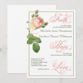 Mankool Roos Christelijke huwelijksuitnodiging Kaart (Voorkant / Achterkant)