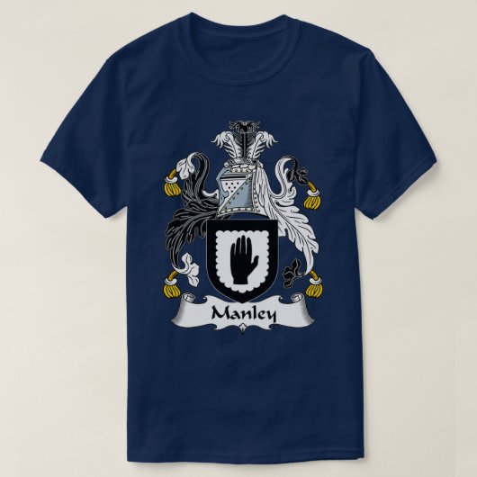 Manley Coat of Arms Family Crest T-shirt (Design voorkant)