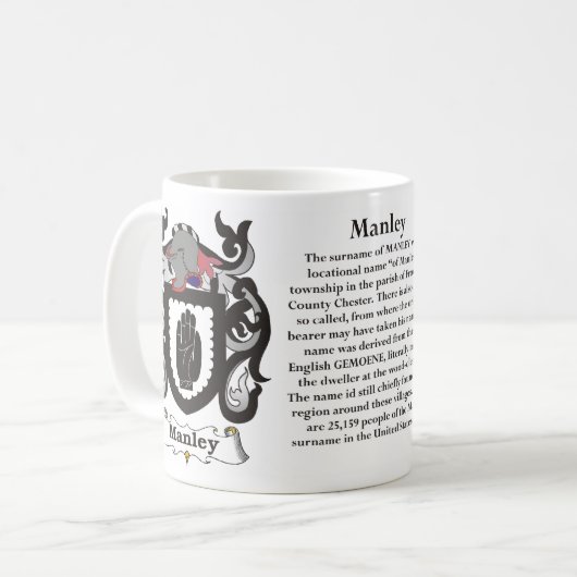 Manley Family Coat of Arms Mok (Voorkant links)