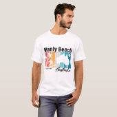 Manly Beach Australië  Retro Souvenirs 80s T-shirt (Voorkant volledig)