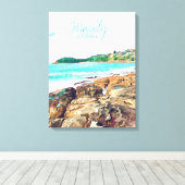 Manly Beach Ocean surf Australië reizen Canvas Afdruk (Insitu (Houten vloer))