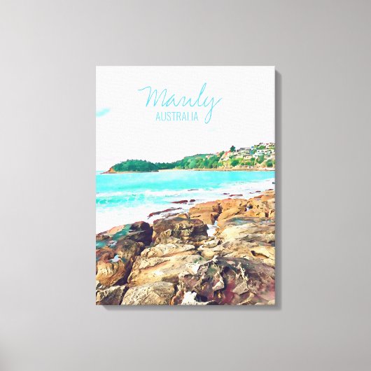 Manly Beach Ocean surf Australië reizen Canvas Afdruk (Voorkant)