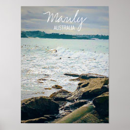 Manly Beach Ocean surf Australië reizen Poster