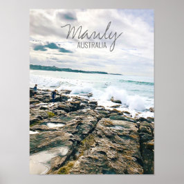 Manly Beach Ocean surf Australië reizen Poster