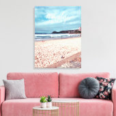 Manly Beach retro Australië reizen Canvas Afdruk (Insitu (Woonkamer))