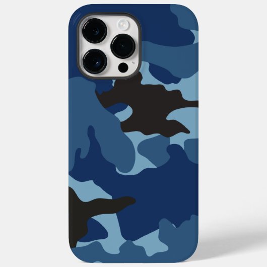 Manly Blue Camo Militair Camouflage Patroon Tough Case-Mate iPhone Case (Achterkant)