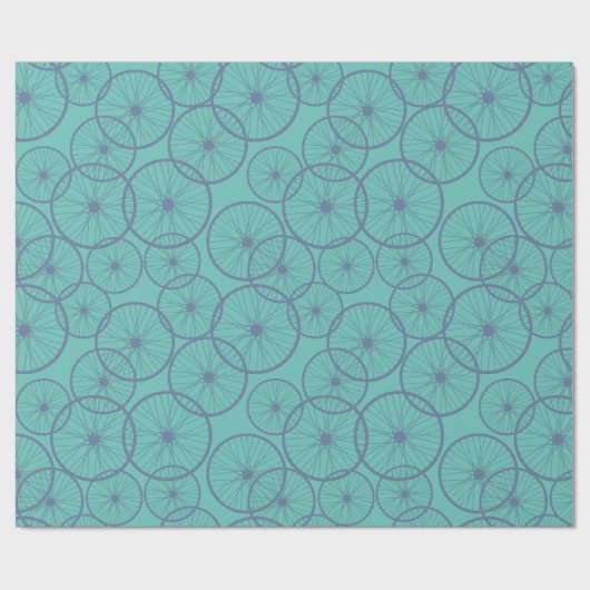 Manly Blue Fietser Wielen Patroon Cadeaupapier (Vlak)