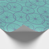 Manly Blue Fietser Wielen Patroon Cadeaupapier (Hoek)