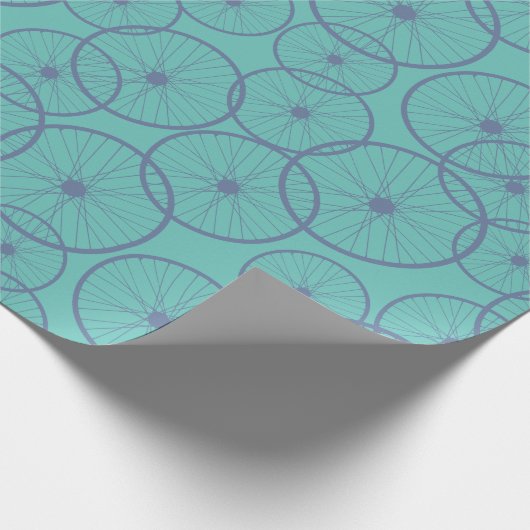 Manly Blue Fietser Wielen Patroon Cadeaupapier (Hoek)