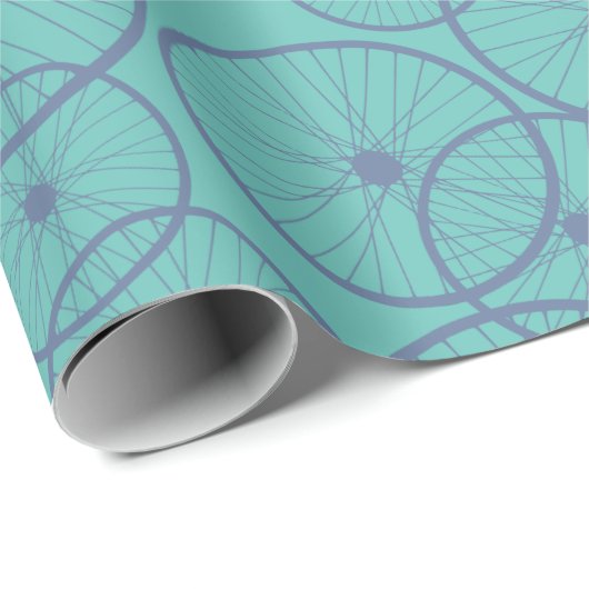 Manly Blue Fietser Wielen Patroon Cadeaupapier (Rol Hoek)