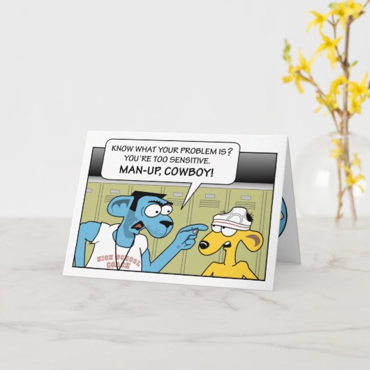 Manly Cowboy 50ste verjaardag Kaart (Gele Bloem)