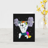 Manly Eenhoorn Bodybuilding Spier Grappige Workout Kaart (Gele Bloem)