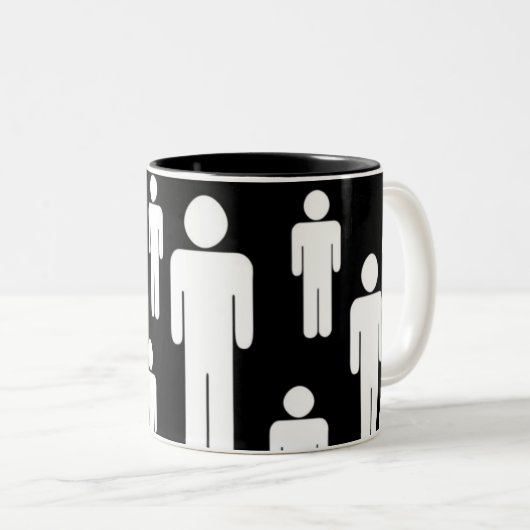 manly-koffie tweekleurige koffiemok (Voorkant rechts)