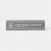 Manly Linen look met Name Title Monogram Bureau Naambordje (Voorkant)