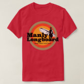 Manly Longboard retro-surf T-shirt (Design voorkant)