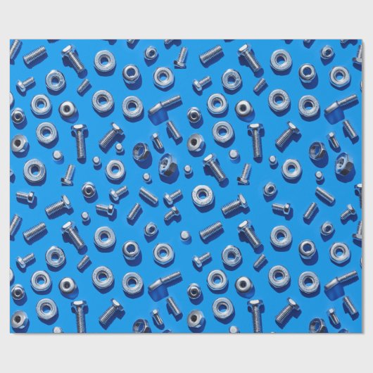 Manly Man Gear Head Noten en Bolts cadeau wrap Cadeaupapier (Vlak)