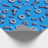 Manly Man Gear Head Noten en Bolts cadeau wrap Cadeaupapier (Hoek)