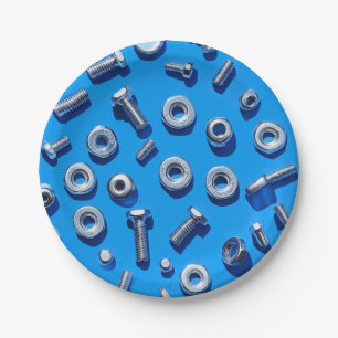 Manly Man Gear Head Nuts en Bolts papier borden Papieren Bordje