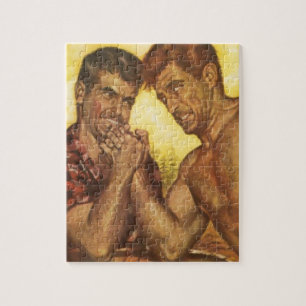 Manly Mannen Arm Wrestle Legpuzzel
