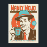 Manly Mojo Coffee Briefkaart<br><div class="desc">Anderson Design Group is een bekroonde studio in Nashville, Tennessee. Oprichter Joel Anderson en zijn team van getalenteerde artiesten houden van creëer klassieke poster design. ADG-prints worden vaak verward met oude posters die in het begin tot midden van de 20e eeuw zijn gemaakt. Dat komt omdat Anderson Design Group tot...</div>
