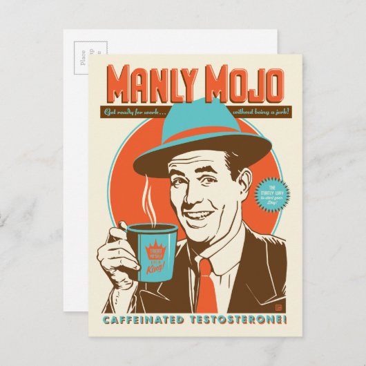 Manly Mojo Coffee Briefkaart (Voorkant / Achterkant)