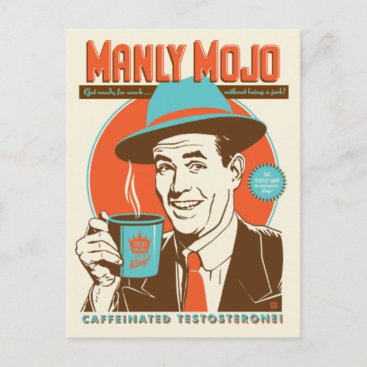 Manly Mojo Coffee Briefkaart (Voorkant)