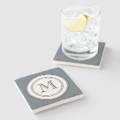 Manly Monogram Marble Onderzetters (Zijkant)
