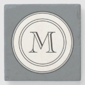 Manly Monogram Marble Onderzetters (Voorkant)