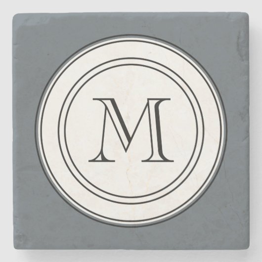 Manly Monogram Marble Onderzetters (Voorkant)