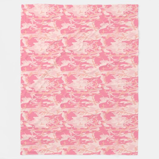 Manly Pink Camo Fleece Deken (Voorkant)