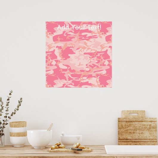 Manly Pink Camo Poster (Keuken)