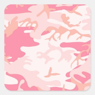 Manly Pink Camo Vierkante Sticker
