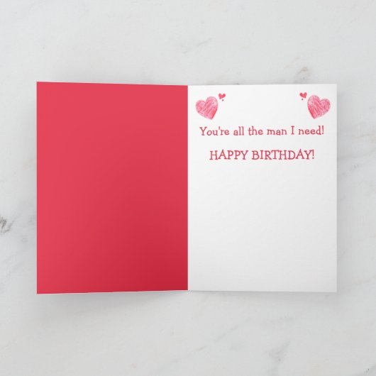 Manly Romantic Rooster Birthday Kaart (Binnen)