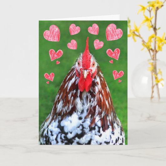 Manly Romantic Rooster Birthday Kaart (Gele Bloem)