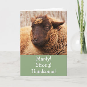 Manly Sheep Birthday Card Kaart