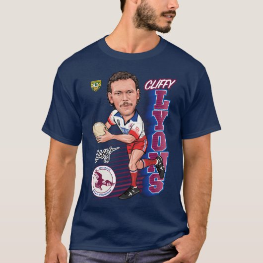 Manly Warringah Sea Eagles Cliff Lyons Cliffy Char T-shirt (Voorkant)