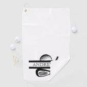 Manly White en Black Elegant Golfhanddoek (Insitu)