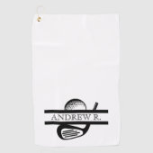 Manly White en Black Elegant Golfhanddoek (Voorkant)
