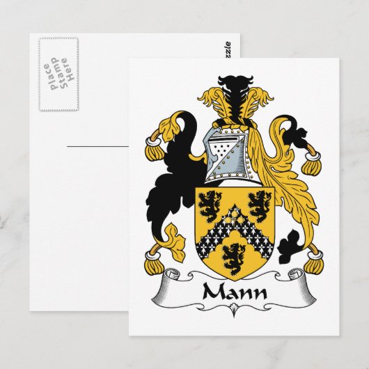Mann Family Crest Briefkaart (Voorkant / Achterkant)