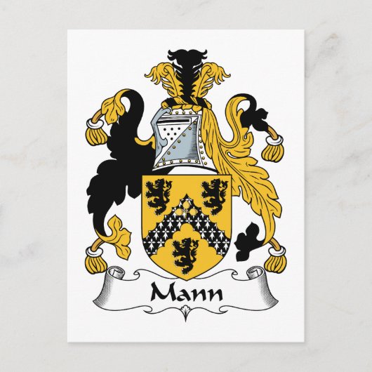 Mann Family Crest Briefkaart (Voorkant)