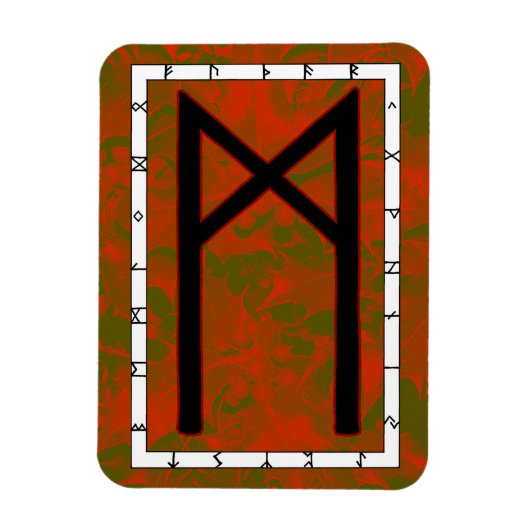 Mannaz Viking Rune Magnet - Humaniteit! Magneet (Verticaal)