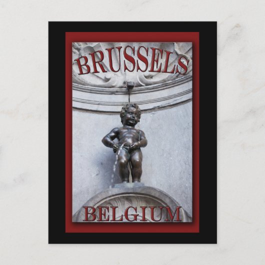Mannekin Pis in Brussel Briefkaart (Voorkant)
