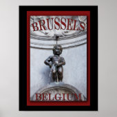 Mannekin Pis in Brussel Poster (Voorkant)