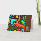 Mannelijk Abstract Bruin Kleurrijke Modern Blank Kaart (Achterkant)