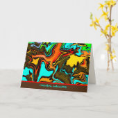 Mannelijk Abstract Bruin Kleurrijke Modern Blank Kaart (Gele Bloem)