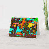 Mannelijk Abstract Bruin Kleurrijke Modern Blank Kaart (Voorkant)