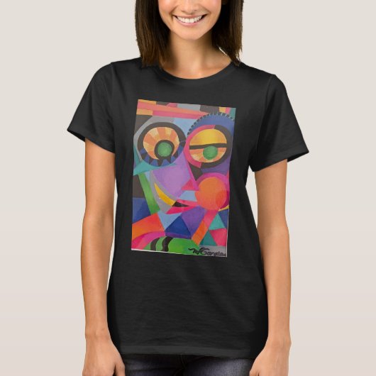 Mannelijk Abstract gezicht T-shirt (Voorkant)