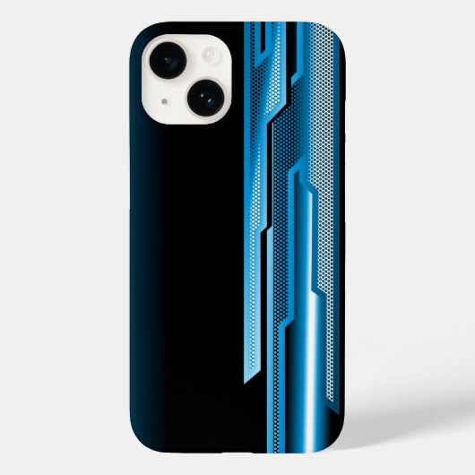 Mannelijk Abstract Hemelblauw Zwart Design Case-Mate iPhone Case (Achterkant)