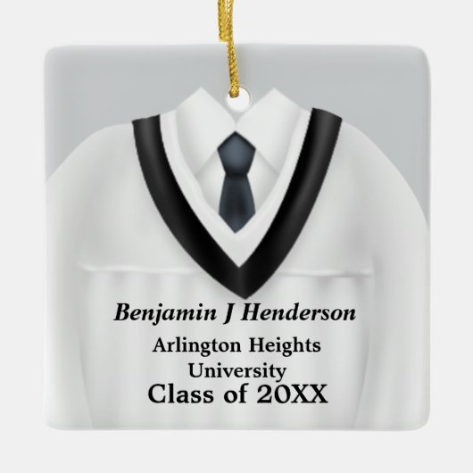 Mannelijk Afstudeerder Geit Ornament en zwart (Voorkant)