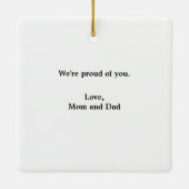 Mannelijk Afstudeerder Gown Blauw en rood Ornament (Achterkant)